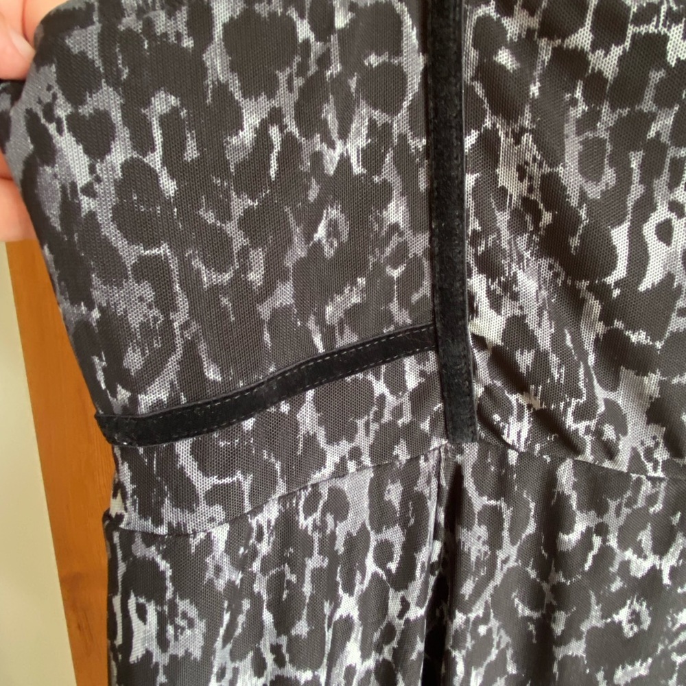 Torrid Leopard Mesh Midi Dress 2 Dark Grey - Picture 4 of 5